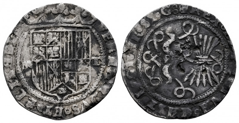 Catholic Kings (1474-1504). 1 real. Toledo. M. (Cal-469). Ag. 3,15 g. Shield bet...