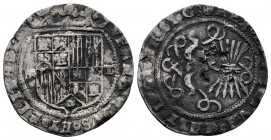 Catholic Kings (1474-1504). 1 real. Toledo. M. (Cal-469). Ag. 3,15 g. Shield between M - T. Almost VF. Est...50,00. 

Spanish Description: Fernando ...