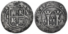 Charles-Joanna (1504-1555). 1 real. Mexico. (Cal-73). Ag. 2,94 g. Shield between L-M. Choice F. Est...70,00. 

Spanish Description: Juana y Carlos (...