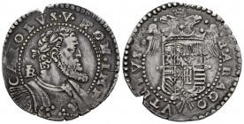 Charles I (1516-1556). 1/2 ducado. Naples. IBR. (Tauler-246 var. ley.). (Vti-293). (Mir-135). Ag. 14,69 g. Leyenda ROM·IMP. Choice VF. Est...400,00. ...