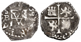 Philip II (1556-1598). 1/2 real. 1593. Sevilla. B. (Cal-159). Ag. 1,58 g. Scarce. Almost VF. Est...75,00. 

Spanish Description: Felipe II (1556-159...