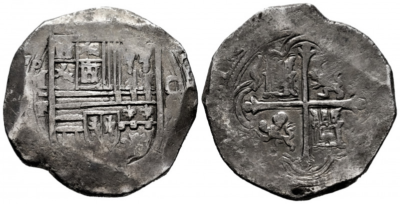 Philip II (1556-1598). 8 reales. ND. Mexico. F. (Cal-664). Ag. 27,16 g. Minor su...