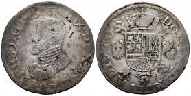 Philip II (1556-1598). 1 escudo felipe. 1573. Antwerpen. (Tauler-1131). (Vti-1200). (Vanhoudt-298.AN). Ag. 34,32 g. VF. Est...200,00. 

Spanish Desc...