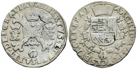 Albert and Elizabeth (1598-1621). 1/2 patagon. Antwerpen. (Tauler-1680). (Vti-307). (Vanhoudt-620.AN). Ag. 13,43 g. Almost VF. Est...100,00. 

Spani...