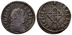 Philip IV (1621-1665). Catalan Revolt (1640 -1652). Seiseno. 1651. Barcelona. (Cal-55). Ae. 3,77 g. Final bust of Louise XIV. Choice VF. Est...40,00. ...
