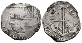 Philip IV (1621-1665). 8 reales. 1634. Potosí. T. (Cal-1459). (Paoletti-194). Ag. 27,49 g. Rare. Almost VF. Est...400,00. 

Spanish Description: Fel...