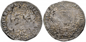 Philip IV (1621-1665). 1 patagon. 1659. Bruges. (Tauler-2690). (Vti-1086). (Vanhoudt-645.BG). Ag. 27,82 g. Impurities. Beautiful color. VF. Est...120,...