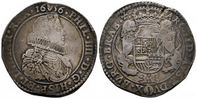 Philip IV (1621-1665). 1 ducaton. 1636. Antwerpen. (Tauler-2897). (Vti-1226). (Vanhoudt-640.AN). Ag. 32,33 g. Toned. VF. Est...200,00. 

Spanish Des...