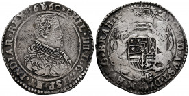 Philip IV (1621-1665). 1 ducaton. 1660. Antwerpen. (Tauler-2921). (Vti-1248). (Vanhoudt-642.AN). Ag. 32,45 g. Nicks on edge. Wavy flan. Choice VF. Est...