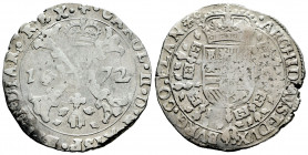 Charles II (1665-1700). 1/2 patagon. 1672. Bruges. (Delm-347). Ag. 14,01 g. Almost VF. Est...100,00. 

Spanish Description: Carlos II (1665-1700). 1...