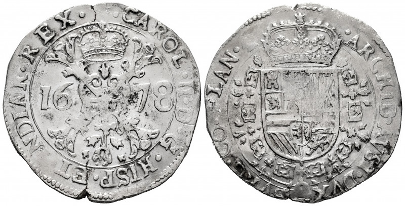 Charles II (1665-1700). 1 patagon. 1678. Bruges. (Tauler-3376). (Vti-440). (Vanh...