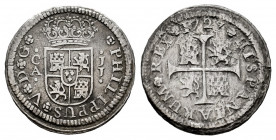 Philip V (1700-1746). 1/2 real. 1727. Cuenca. JJ. (Cal-107). Ag. 1,00 g. Scarce. Choice F/F. Est...25,00. 

Spanish Description: Felipe V (1700-1746...