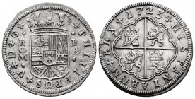 Philip V (1700-1746). 2 reales. 1723. Madrid. A. (Cal-777). Ag. 5,08 g. Choice VF. Est...160,00. 

Spanish Description: Felipe V (1700-1746). 2 real...