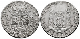 Philip V (1700-1746). 8 reales. 1738. Mexico. MF. (Cal-1449). Ag. 25,97 g. Rubbed. Choice VF. Est...350,00. 

Spanish Description: Felipe V (1700-17...