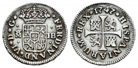 Ferdinand VI (1746-1759). 1/2 real. 1747. Madrid. JB. (Cal-66). Ag. 1,34 g. Choice VF. Est...50,00. 

Spanish Description: Fernando VI (1746-1759). ...