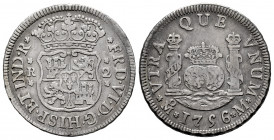 Ferdinand VI (1746-1759). 2 reales. 1756. Mexico. M. (Cal-299). Ag. 6,69 g. VF. Est...100,00. 

Spanish Description: Fernando VI (1746-1759). 2 real...