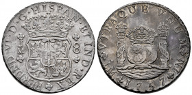 Ferdinand VI (1746-1759). 8 reales. 1757. Mexico. JM. (Cal-464). Ag. 26,94 g. Slightly cleaned. Pellet above the two LMA. Choice VF. Est...400,00. 
...