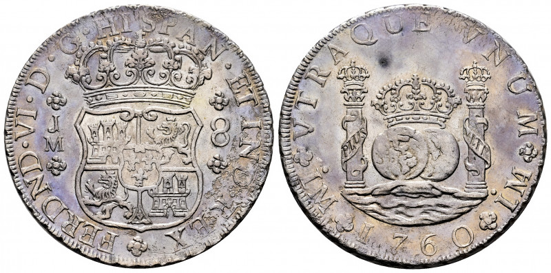 Ferdinand VI (1746-1759). 8 reales. 1760. Lima. JM. (Cal-468). Ag. 26,66 g. Mino...