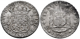 Ferdinand VI (1746-1759). 8 reales. 1747. Mexico. MF. (Cal-469). Ag. 26,84 g. Almost XF. Est...500,00. 

Spanish Description: Fernando VI (1746-1759...