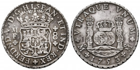 Ferdinand VI (1746-1759). 8 reales. 1753. Mexico. MF. (Cal-479). Ag. 26,91 g. VF. Est...280,00. 

Spanish Description: Fernando VI (1746-1759). 8 re...
