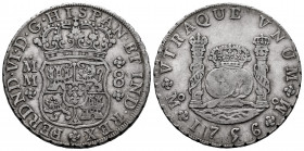 Ferdinand VI (1746-1759). 8 reales. 1756. Mexico. MM. (Cal-491). Ag. 26,88 g. Toned. VF. Est...450,00. 

Spanish Description: Fernando VI (1746-1759...