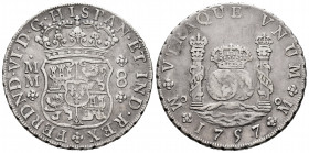 Ferdinand VI (1746-1759). 8 reales. 1757. Mexico. MM. (Cal-493). Ag. 26,81 g. Light grafitti on reverse. VF. Est...350,00. 

Spanish Description: Fe...