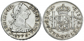 Charles III (1759-1788). 2 reales. 1775. Mexico. FM. (Cal-661). Ag. 6,66 g. lightly rubbed. Choice VF. Est...90,00. 

Spanish Description: Carlos II...
