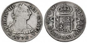 Charles III (1759-1788). 2 reales. 1776. Mexico. FM. (Cal-662). Ag. 6,73 g. Almost VF. Est...50,00. 

Spanish Description: Carlos III (1759-1788). 2...