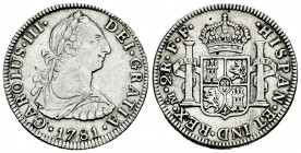 Charles III (1759-1788). 2 reales. 1781. Mexico. FF. (Cal-670). Ag. 6,63 g. Scratches on reverse. Choice VF. Est...90,00. 

Spanish Description: Car...