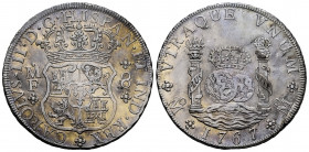 Charles III (1759-1788). 8 reales. 1767. Mexico. MF. (Cal-1092). Ag. 26,93 g. lightly rubbed. It retains some minor luster. Almost XF. Est...600,00. ...