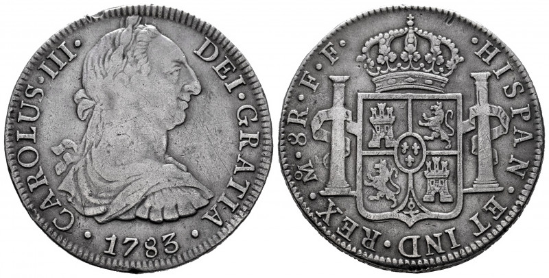 Charles III (1759-1788). 8 reales. 1783. Mexico. FF. (Cal-1124). Ag. 26,12 g. Kn...