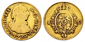 Charles III (1759-1788). 1/2 escudo. 1788. Sevilla. C. (Cal-1318). Au. 1,72 g. Choice F/Almost VF. Est...90,00. 

Spanish Description: Carlos III (1...
