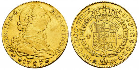 Charles III (1759-1788). 4 escudos. 1787. Madrid. DV. (Cal-1793). Au. 13,37 g. Repaired welding on edge at 12 o´clock. VF. Est...600,00. 

Spanish D...