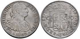Charles IV (1788-1808). 8 reales. 1800. Mexico. FM. (Cal-965). Ag. 26,80 g. Slightly cleaned. Almost VF. Est...50,00. 

Spanish Description: Carlos ...