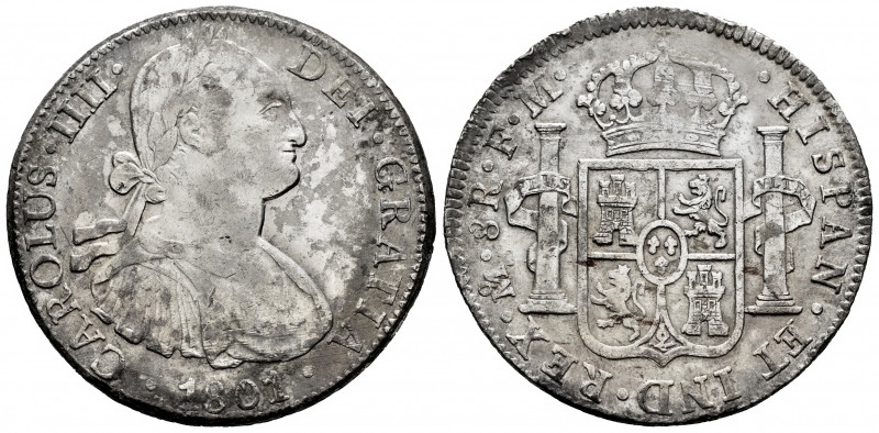 Charles IV (1788-1808). 8 reales. 1801. Mexico. FM. (Cal-970). Ag. 26,89 g. VF/C...