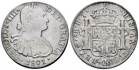 Charles IV (1788-1808). 8 reales. 1801. Mexico. FT. (Cal-972). Ag. 26,88 g. Choice F/Almost VF. Est...50,00. 

Spanish Description: Carlos IV (1788-...