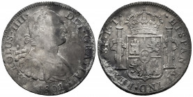 Charles IV (1788-1808). 8 reales. 1801. Mexico. FT. (Cal-972). Ag. 26,98 g. Minor rust. Almost VF/VF. Est...40,00. 

Spanish Description: Carlos IV ...