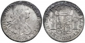 Charles IV (1788-1808). 8 reales. 1802. Mexico. FT. (Cal-975). Ag. 26,96 g. Minor rust. Choice VF. Est...60,00. 

Spanish Description: Carlos IV (17...