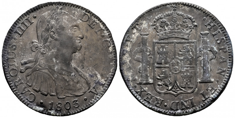Charles IV (1788-1808). 8 reales. 1803. Mexico. FT. (Cal-977). Ag. 26,84 g. Mino...
