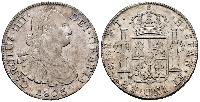 Charles IV (1788-1808). 8 reales. 1803. Mexico. FT. (Cal-977). Ag. 27,10 g. It r...