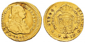 Charles IV (1788-1808). 1 escudo. 1800. Popayán. JF. (Cal-1159). (Restrepo-85-14). Au. 3,32 g. Scarce. Almost VF. Est...250,00. 

Spanish Descriptio...