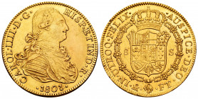 Charles IV (1788-1808). 8 escudos. 1801/0. Mexico. FT. (Cal-1644). (Cal onza-1034). Au. 26,97 g. Minor cracks. Slightly cleaned obverse. Original lust...