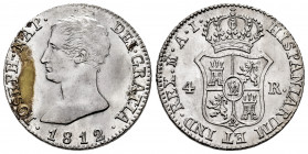 Joseph Napoleon (1808-1814). 4 reales. 1812. Madrid. AI. (Cal-18). Ag. 5,87 g. Stain on obverse. Almost XF. Est...70,00. 

Spanish Description: José...