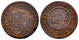 Ferdinand VII (1808-1833). 1 cuarto. 1834. Manila. (Cal-99). Ae. 3,80 g. "Posthumous" type. Rare. F. Est...120,00. 

Spanish Description: Fernando V...