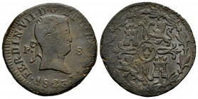 Ferdinand VII (1808-1833). 8 maravedis. 1823. Pamplona. (Cal-211). Ae. 9,82 g. Molten copper. Scarce. Almost VF. Est...100,00. 

Spanish Description...