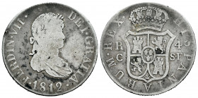 Ferdinand VII (1808-1833). 4 reales. 1812. Cataluña, minted in Mallorca. SF. (Cal-1034). Ag. 12,95 g. Rare. F/Choice F. Est...150,00. 

Spanish Desc...