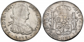 Ferdinand VII (1808-1833). 8 reales. 1811. Mexico. HJ. (Cal-1317). Ag. 26,99 g. Some original luster remaining. Adjustment lines. Almost XF/Choice VF....
