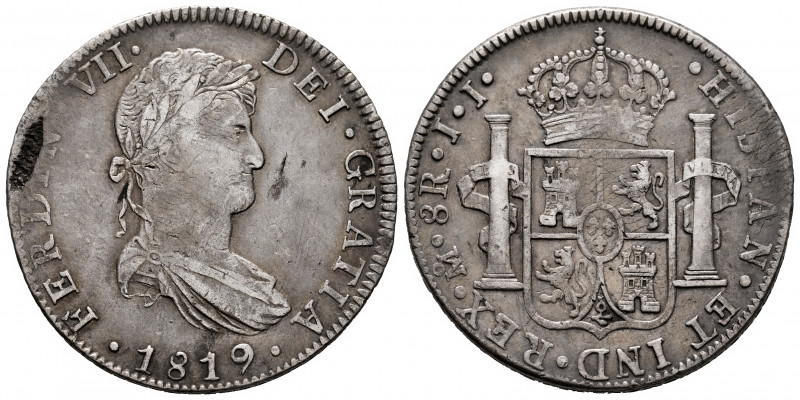 Ferdinand VII (1808-1833). 8 reales. 1819. Mexico. JJ. (Cal-1334). Ag. 26,90 g. ...