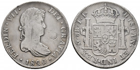 Ferdinand VII (1808-1833). 8 reales. 1820. Mexico. JJ. (Cal-1336). Ag. 26,60 g. Scratches. Choice F. Est...50,00. 

Spanish Description: Fernando VI...