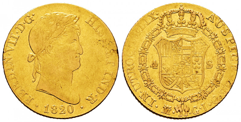 Ferdinand VII (1808-1833). 4 escudos. 1820. Madrid. GJ. (Cal-1716). Au. 13,44 g....